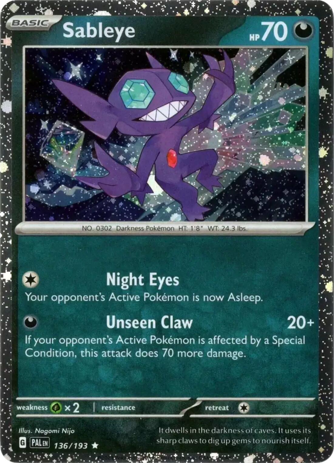 Sableye (136/193) (Cosmos Holo) [Scarlet & Violet: Paldea Evolved] | Shuffle n Cut Hobbies & Games