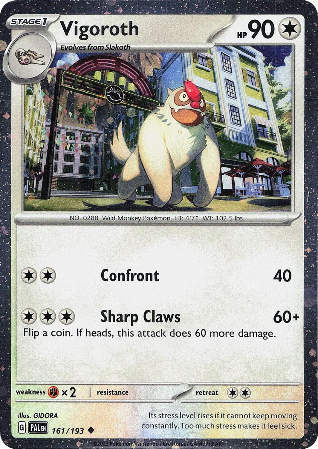 Vigoroth (161/193) (Cosmos Holo) [Scarlet & Violet: Paldea Evolved] | Shuffle n Cut Hobbies & Games