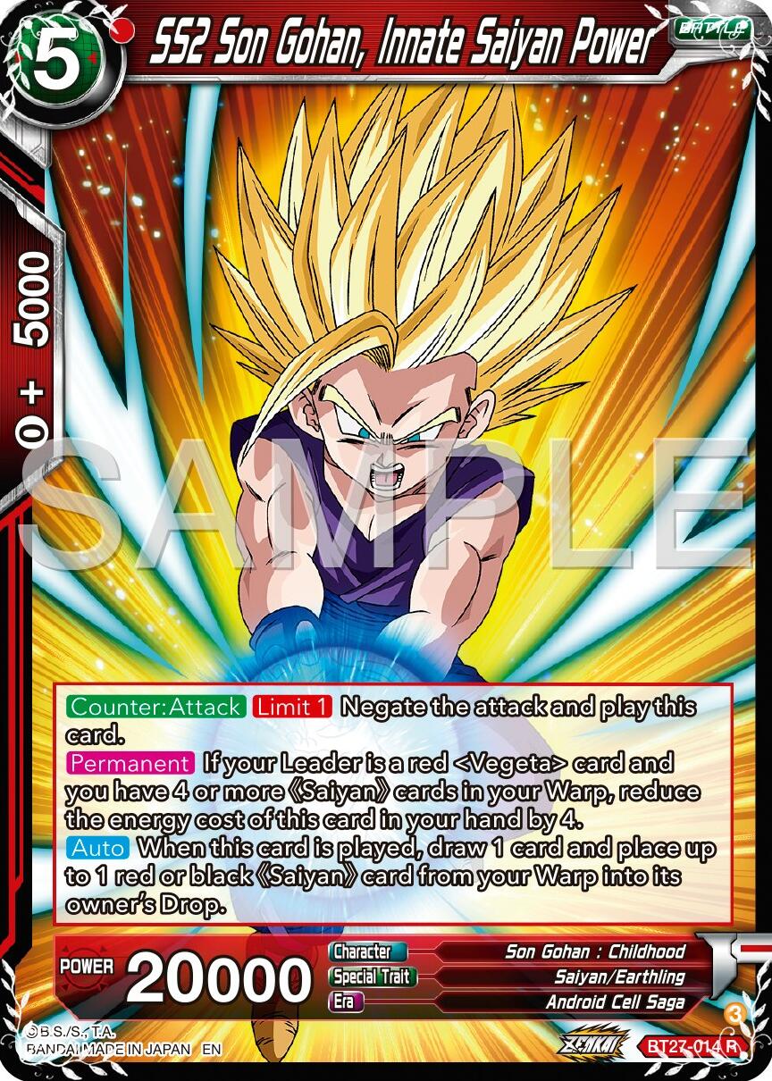 SS2 Son Gohan, Innate Saiyan Power (BT27-014) [History of Z] | Shuffle n Cut Hobbies & Games