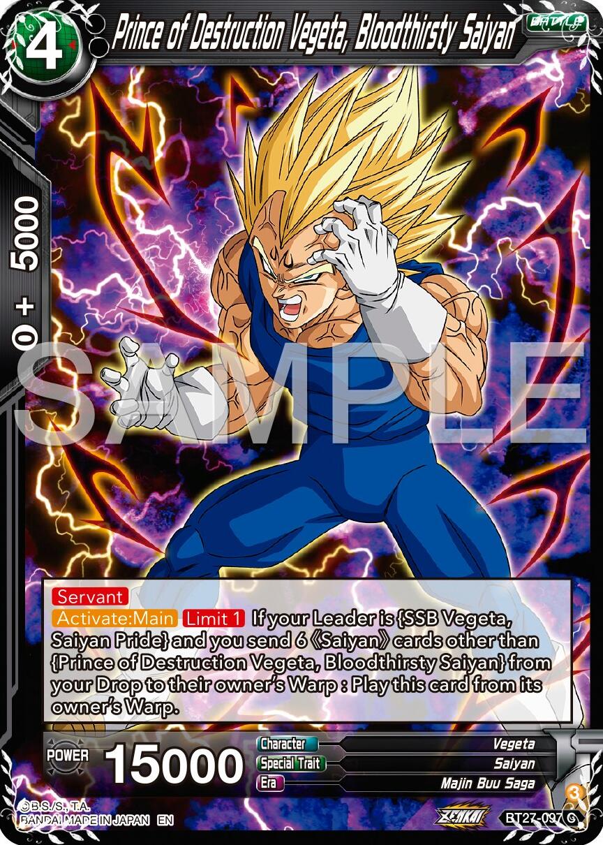 Prince of Destruction Vegeta, Bloodthirsty Saiyan (BT27-097) [History of Z] | Shuffle n Cut Hobbies & Games