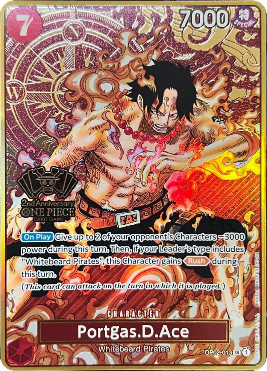 Portgas.D.Ace (Japanese Version 2nd Anniversary Set) [One Piece Promotion Cards] | Shuffle n Cut Hobbies & Games