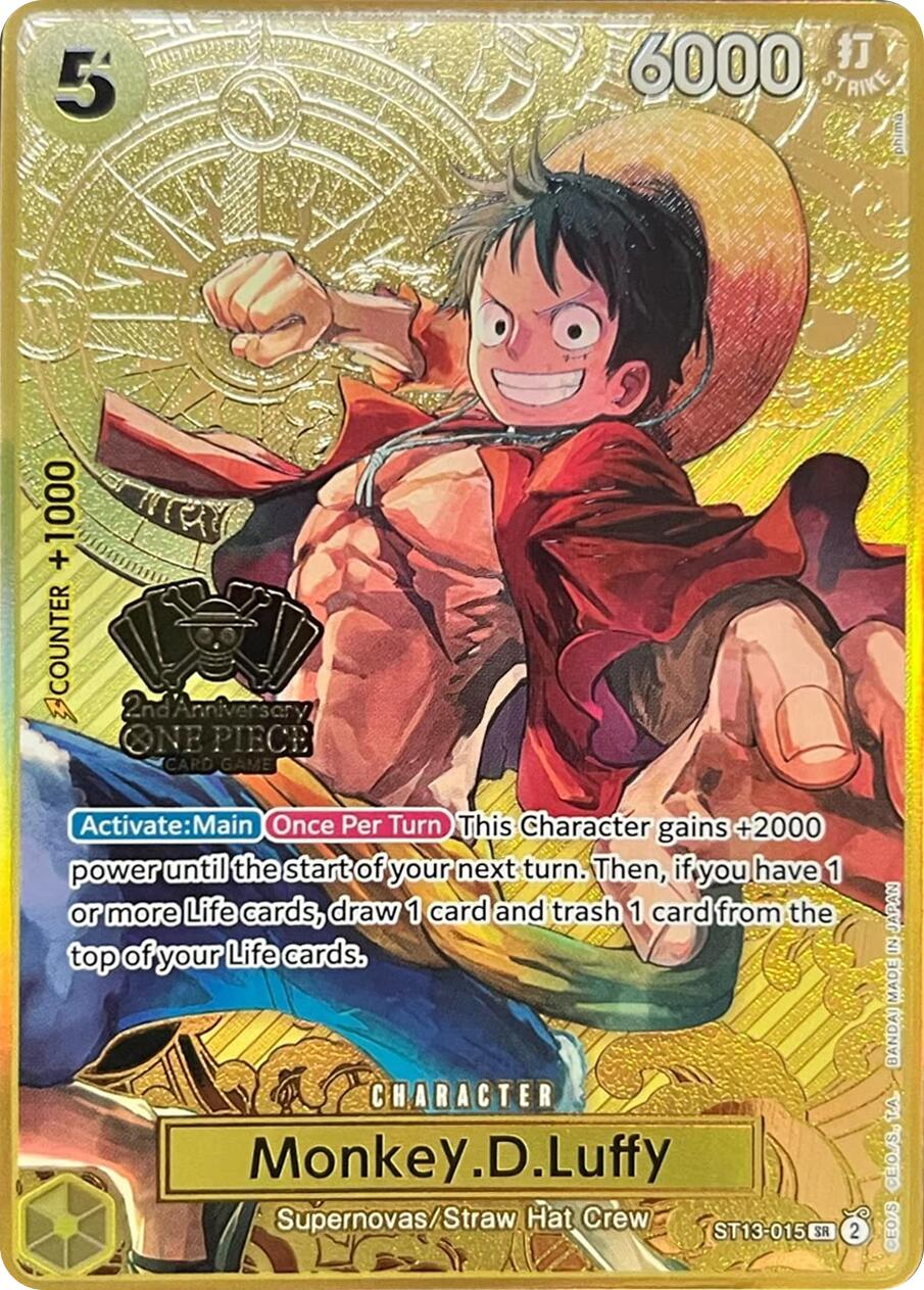 Monkey.D.Luffy (Japanese Version 2nd Anniversary Set) [One Piece Promotion Cards] | Shuffle n Cut Hobbies & Games