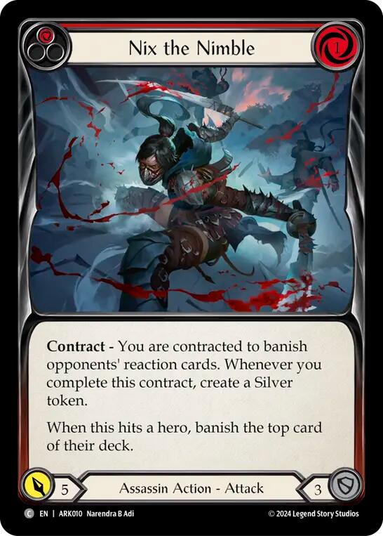 Nix the Nimble (Red) [ARK010] (The Hunted Arakni Blitz Deck) | Shuffle n Cut Hobbies & Games