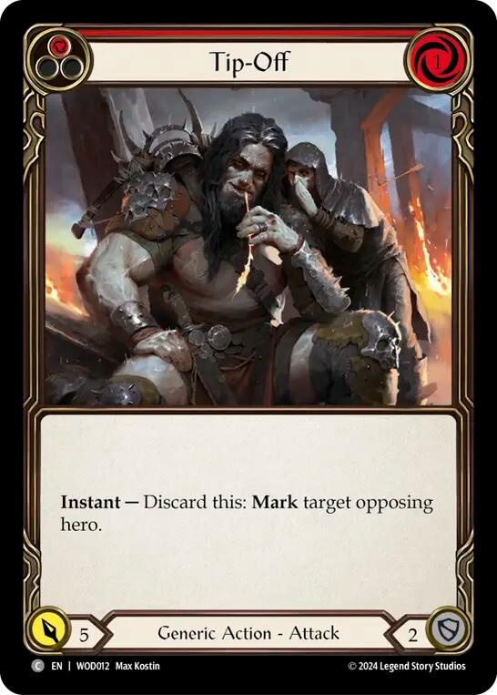 Tip-Off (Red) [WOD012] (The Hunted Arakni, Web of Deceit Blitz Deck) | Shuffle n Cut Hobbies & Games