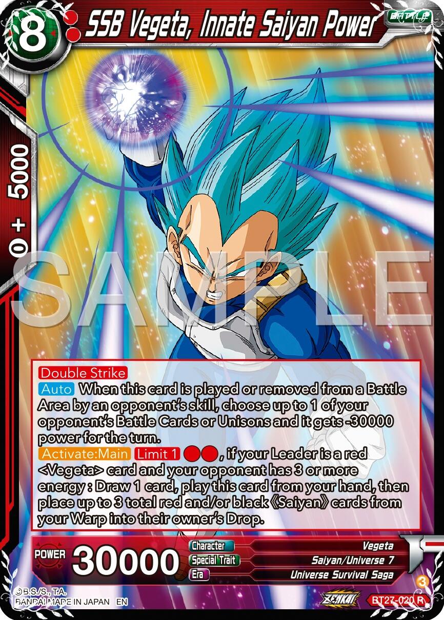 SSB Vegeta, Innate Saiyan Power (BT27-020) [History of Z] | Shuffle n Cut Hobbies & Games