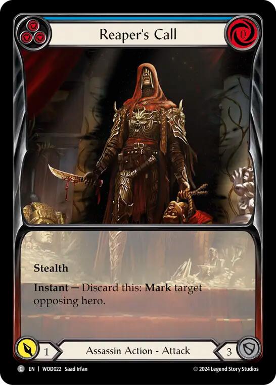 Reaper's Call (Blue) (Extended Art) [WOD022] (The Hunted Arakni, Web of Deceit Blitz Deck) | Shuffle n Cut Hobbies & Games
