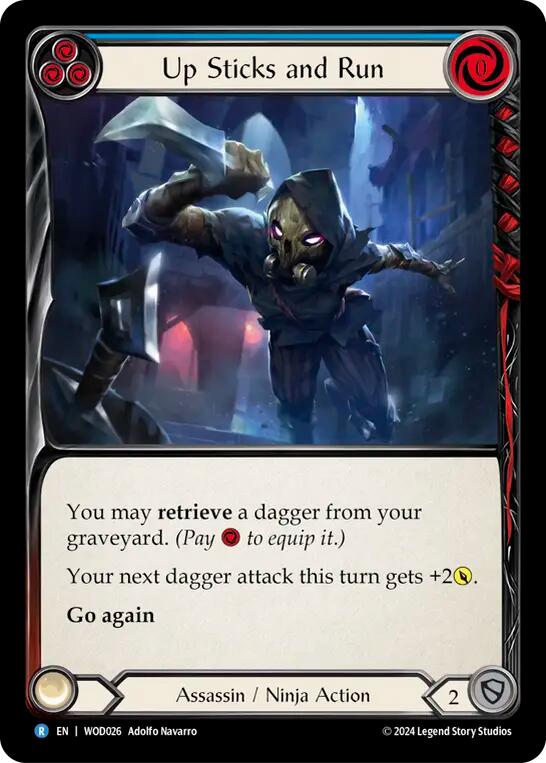 Up Sticks and Run (Blue) [WOD026] (The Hunted Arakni, Web of Deceit Blitz Deck) | Shuffle n Cut Hobbies & Games