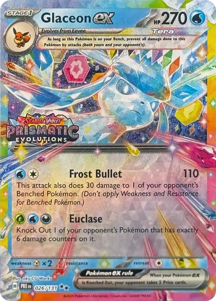 Glaceon ex (026/131) (Prismatic Evolutions Stamp) [Scarlet & Violet: Prismatic Evolutions] | Shuffle n Cut Hobbies & Games
