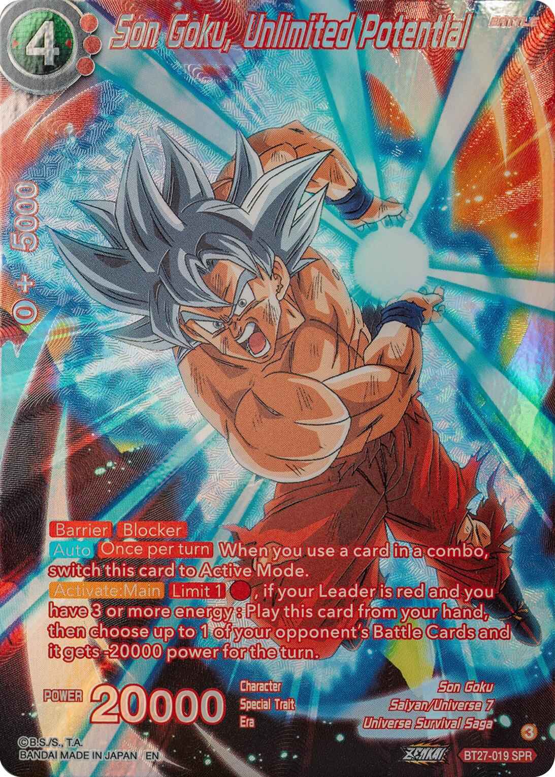 Son Goku, Unlimited Potential (SPR) (BT27-019) [History of Z] | Shuffle n Cut Hobbies & Games