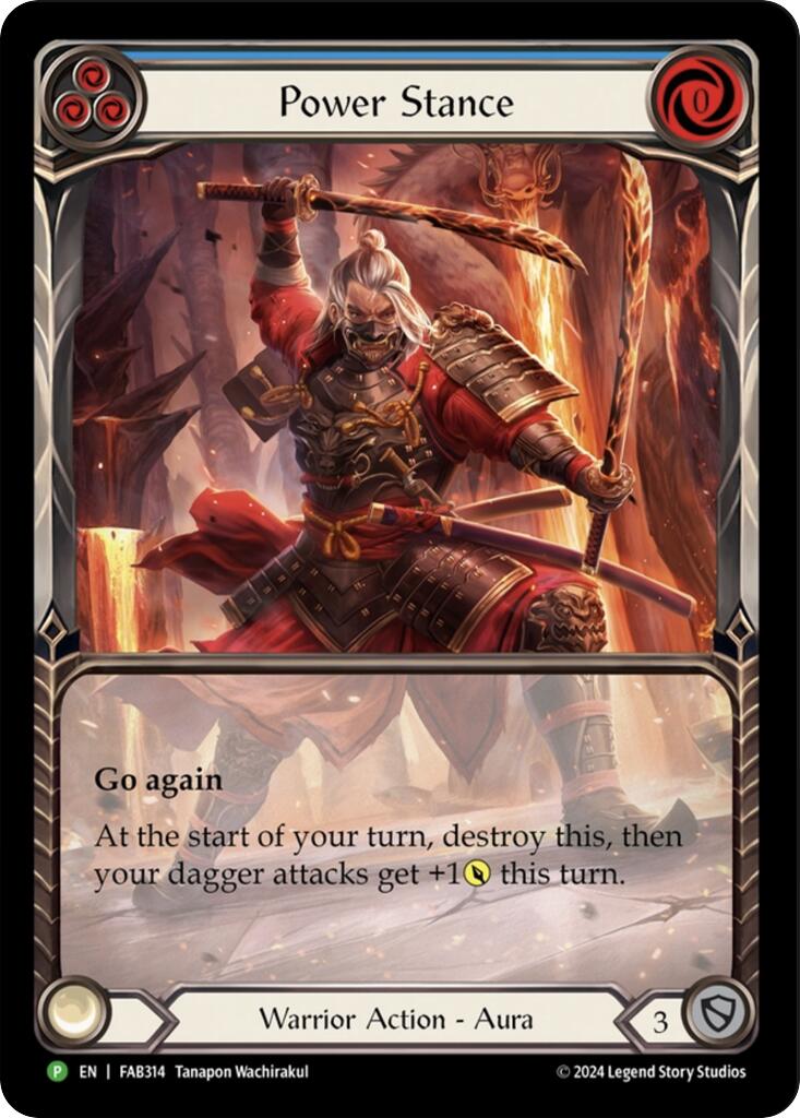Power Stance (Blue) (Extended Art) [FAB314] (Promo)  Rainbow Foil | Shuffle n Cut Hobbies & Games