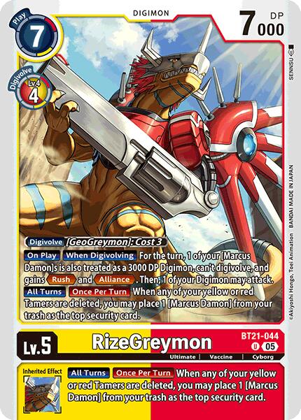 RizeGreymon [BT21-044] [World Convergence] | Shuffle n Cut Hobbies & Games