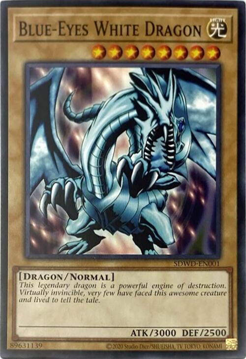 Blue-Eyes White Dragon (Unlimited Misprint) [SDWD-EN001] Common | Shuffle n Cut Hobbies & Games