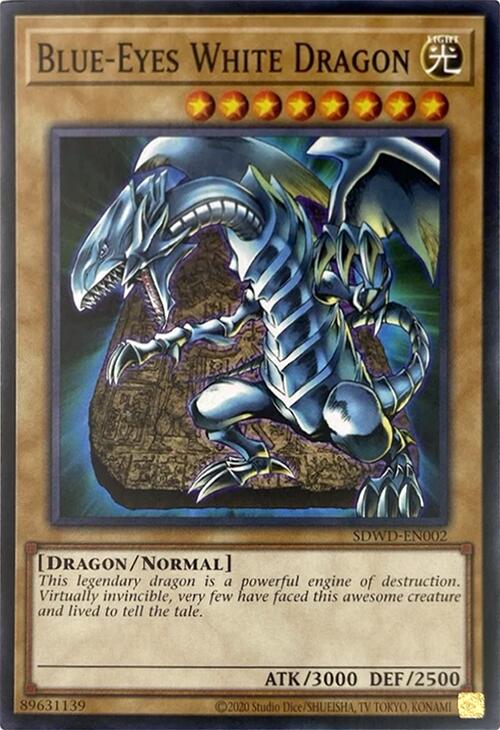 Blue-Eyes White Dragon (Unlimited Misprint) [SDWD-EN002] Common | Shuffle n Cut Hobbies & Games