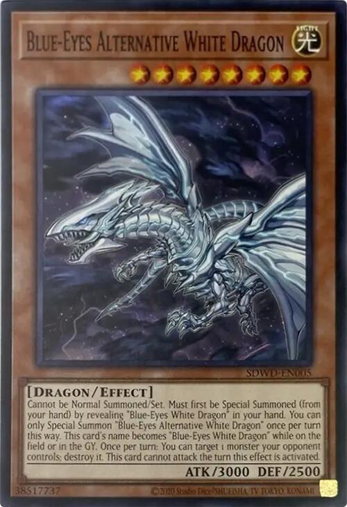 Blue-Eyes Alternative White Dragon (Unlimited Misprint) [SDWD-EN005] Common | Shuffle n Cut Hobbies & Games