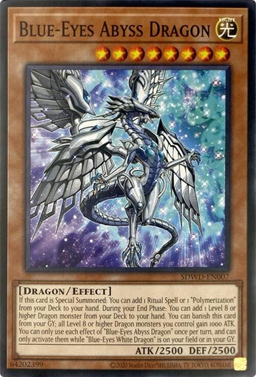 Blue-Eyes Abyss Dragon (Unlimited Misprint) [SDWD-EN007] Common | Shuffle n Cut Hobbies & Games