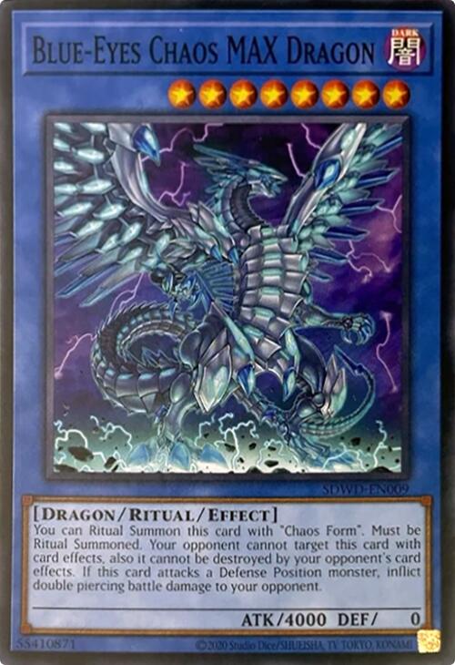 Blue-Eyes Chaos MAX Dragon (Unlimited Misprint) [SDWD-EN009] Common | Shuffle n Cut Hobbies & Games