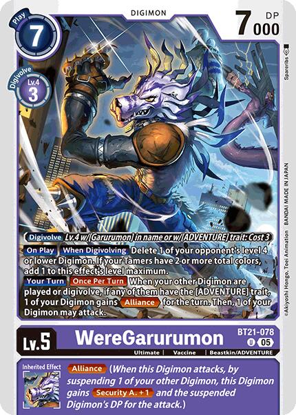 WereGarurumon [BT21-078] [World Convergence] | Shuffle n Cut Hobbies & Games