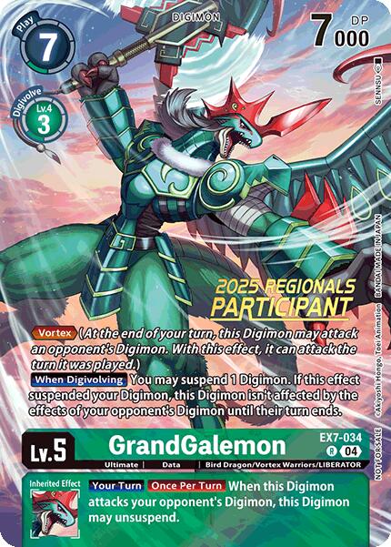 GrandGalemon [EX7-034] (2025 Regionals Participant) [Digimon LIBERATOR Promos] | Shuffle n Cut Hobbies & Games