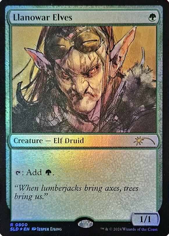 Llanowar Elves (0800) (Rainbow Foil) [Secret Lair Drop Series] | Shuffle n Cut Hobbies & Games