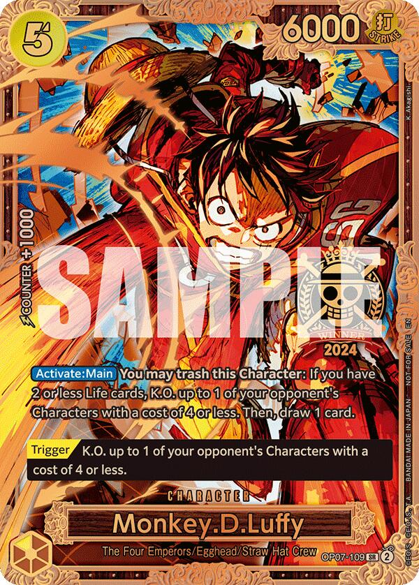 Monkey.D.Luffy (Championship 2024 World Final 3rd Place) [One Piece Promotion Cards] | Shuffle n Cut Hobbies & Games