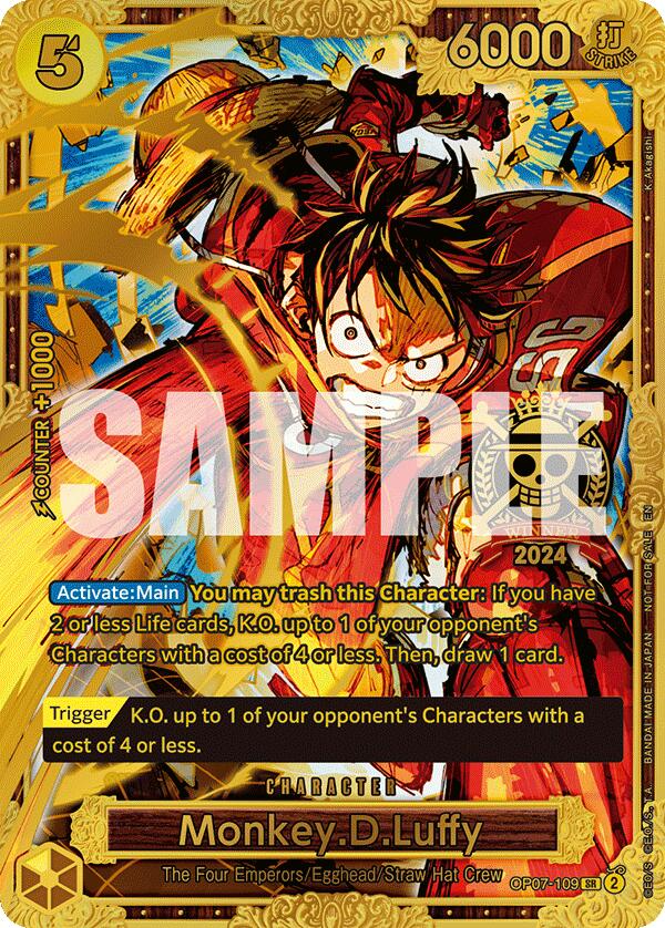 Monkey.D.Luffy (Championship 2024 World Final 1st Place) [One Piece Promotion Cards] | Shuffle n Cut Hobbies & Games