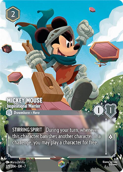 Mickey Mouse - Inspirational Warrior (Enchanted) (221/204) [Archazia's Island] | Shuffle n Cut Hobbies & Games