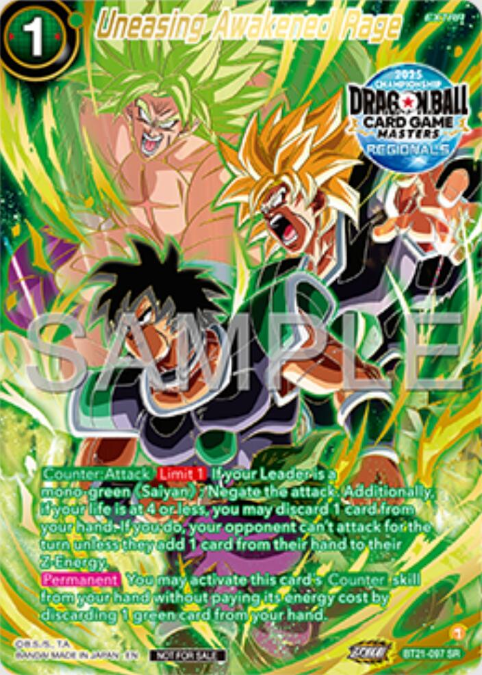Uneasing Awakened Rage (Alt-Art Card) (BT21-097) [Promotion Cards] | Shuffle n Cut Hobbies & Games