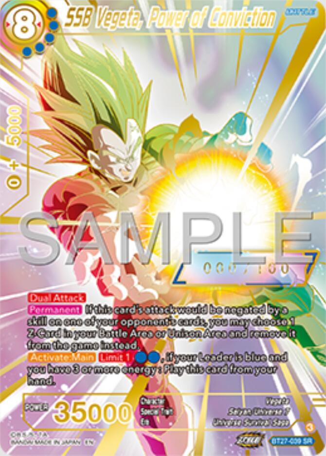 SSB Vegeta, Power of Conviction (Serial Numbered) (BT27-039) [History of Z] | Shuffle n Cut Hobbies & Games