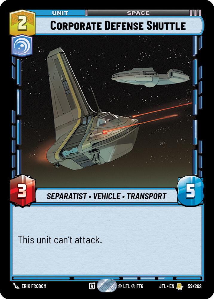 Corporate Defense Shuttle (059/262) (059/262) [Jump to Lightspeed] | Shuffle n Cut Hobbies & Games