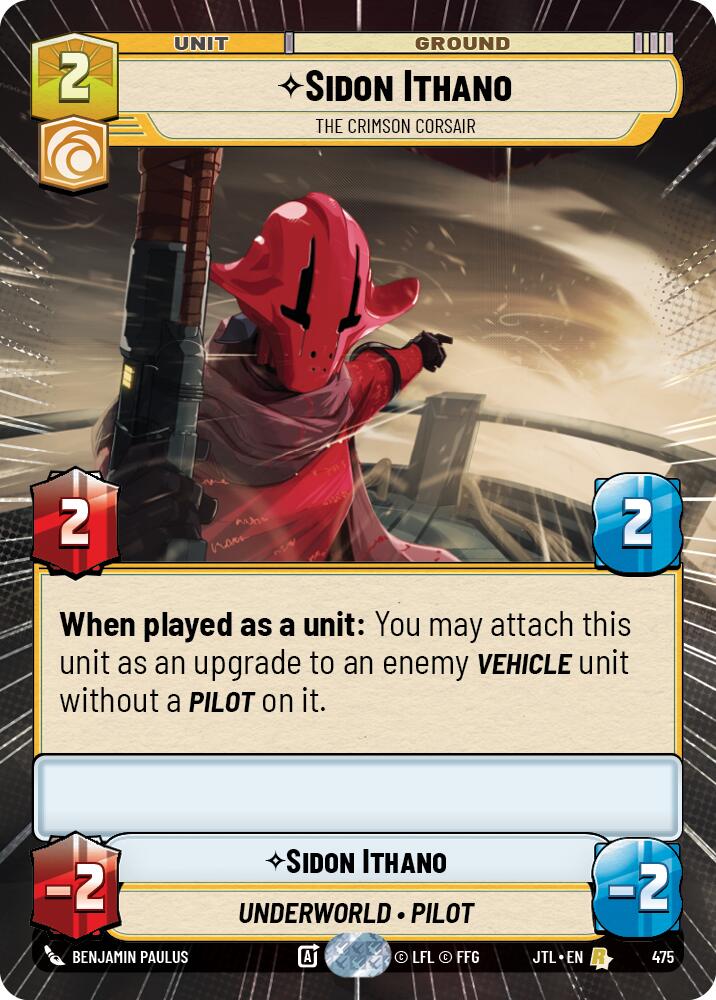 Sidon Ithano - The Crimson Corsair (475) (Hyperspace) (475) [Jump to Lightspeed] | Shuffle n Cut Hobbies & Games