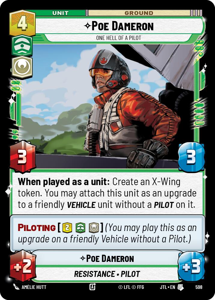 Poe Dameron - One Hell of a Pilot (598) (598) [Jump to Lightspeed] | Shuffle n Cut Hobbies & Games