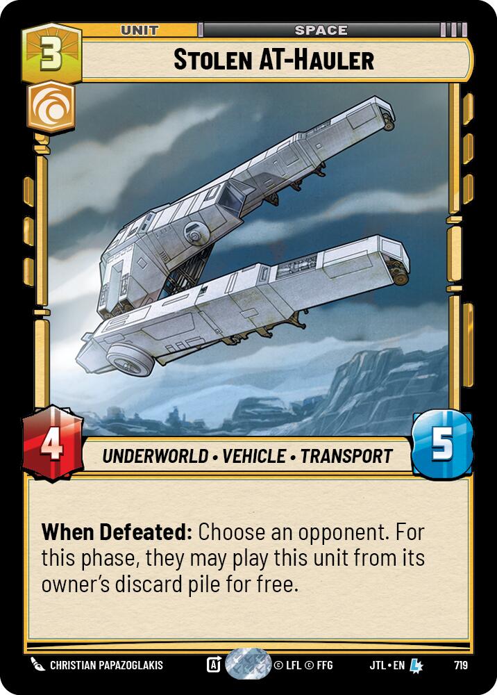Stolen AT-Hauler (719) (719) [Jump to Lightspeed] | Shuffle n Cut Hobbies & Games