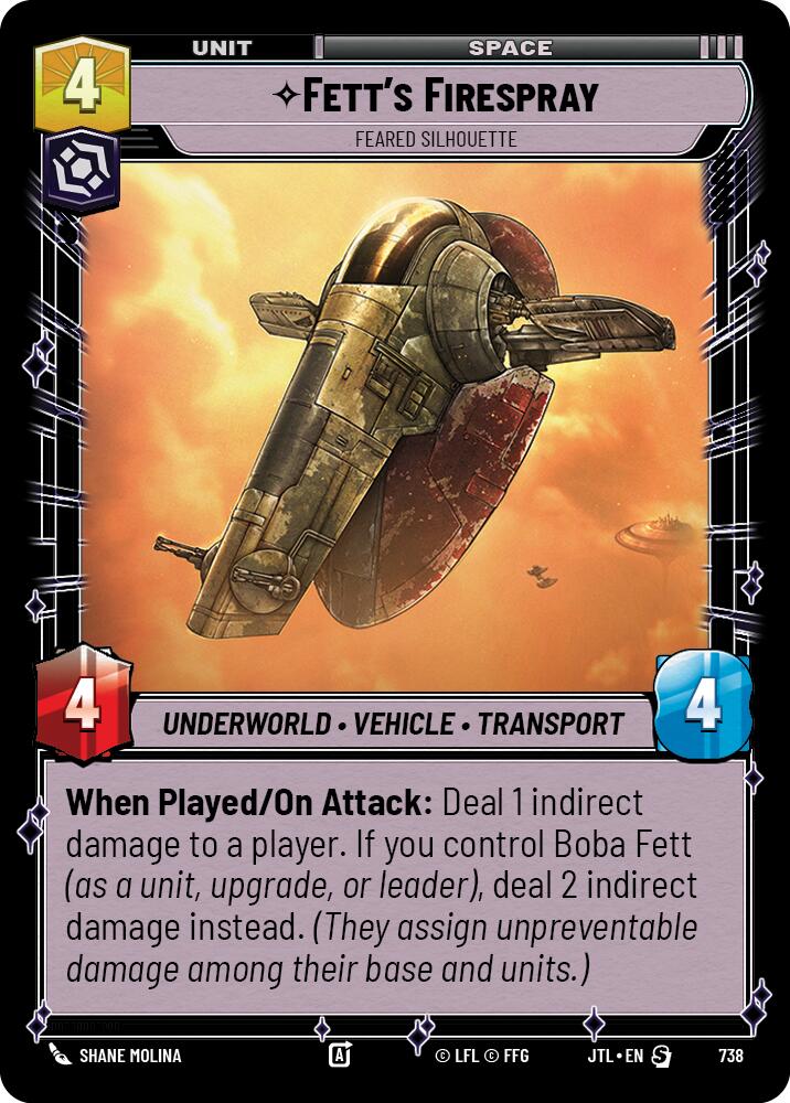 Fett's Firespray - Feared Silhouette (738) (738) [Jump to Lightspeed] | Shuffle n Cut Hobbies & Games