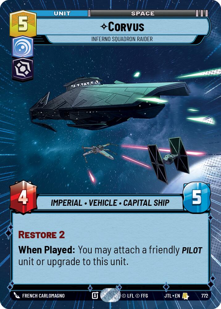 Corvus - Inferno Squadron Raider (772) (Hyperspace Foil) (772) [Jump to Lightspeed] | Shuffle n Cut Hobbies & Games