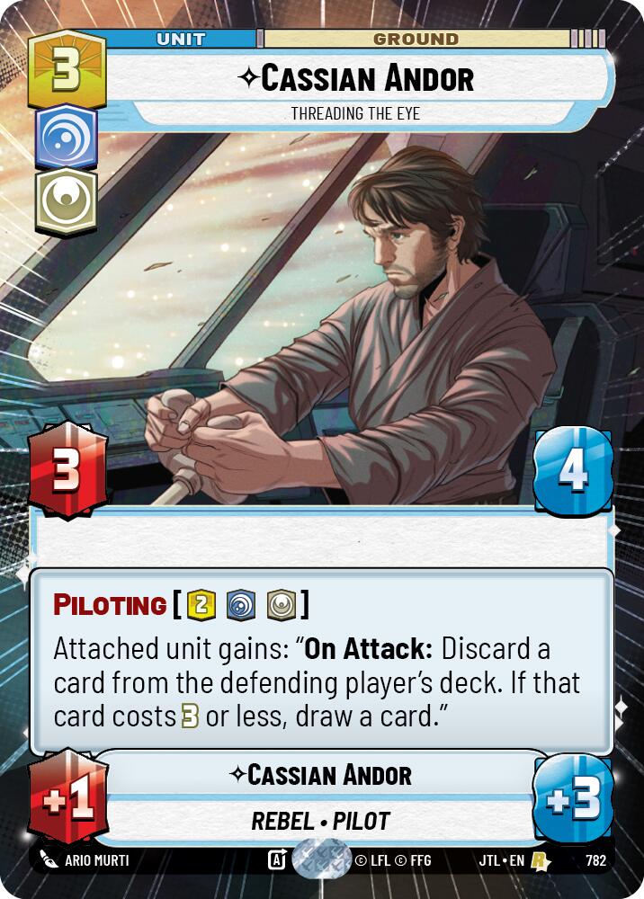 Cassian Andor - Threading the Eye (782) (Hyperspace Foil) (782) [Jump to Lightspeed] | Shuffle n Cut Hobbies & Games