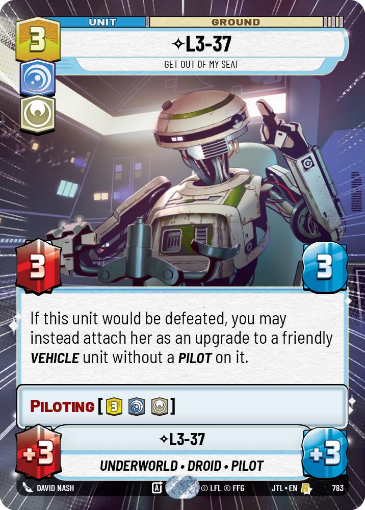 L3-37 - Get Out Of My Seat (783) (Hyperspace Foil) (783) [Jump to Lightspeed] | Shuffle n Cut Hobbies & Games