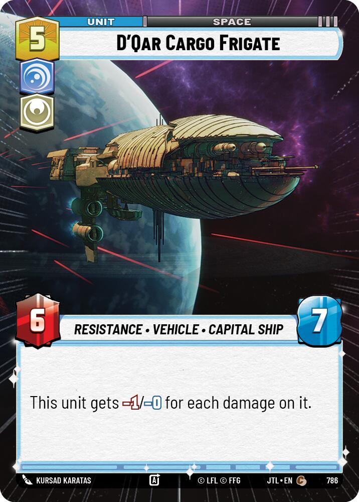 D'Qar Cargo Frigate (786) (Hyperspace Foil) (786) [Jump to Lightspeed] | Shuffle n Cut Hobbies & Games