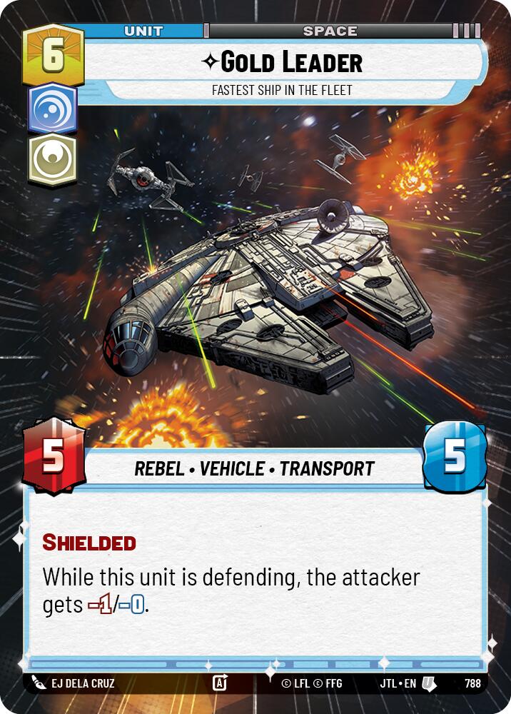 Gold Leader - Fastest Ship in the Fleet (788) (Hyperspace Foil) (788) [Jump to Lightspeed] | Shuffle n Cut Hobbies & Games