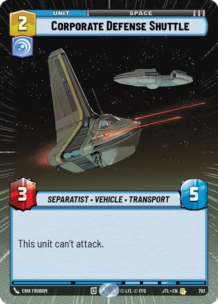 Corporate Defense Shuttle (793) (Hyperspace Foil) (793) [Jump to Lightspeed] | Shuffle n Cut Hobbies & Games