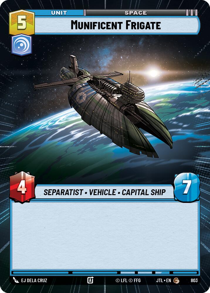 Munificent Frigate (803) (Hyperspace Foil) (803) [Jump to Lightspeed] | Shuffle n Cut Hobbies & Games