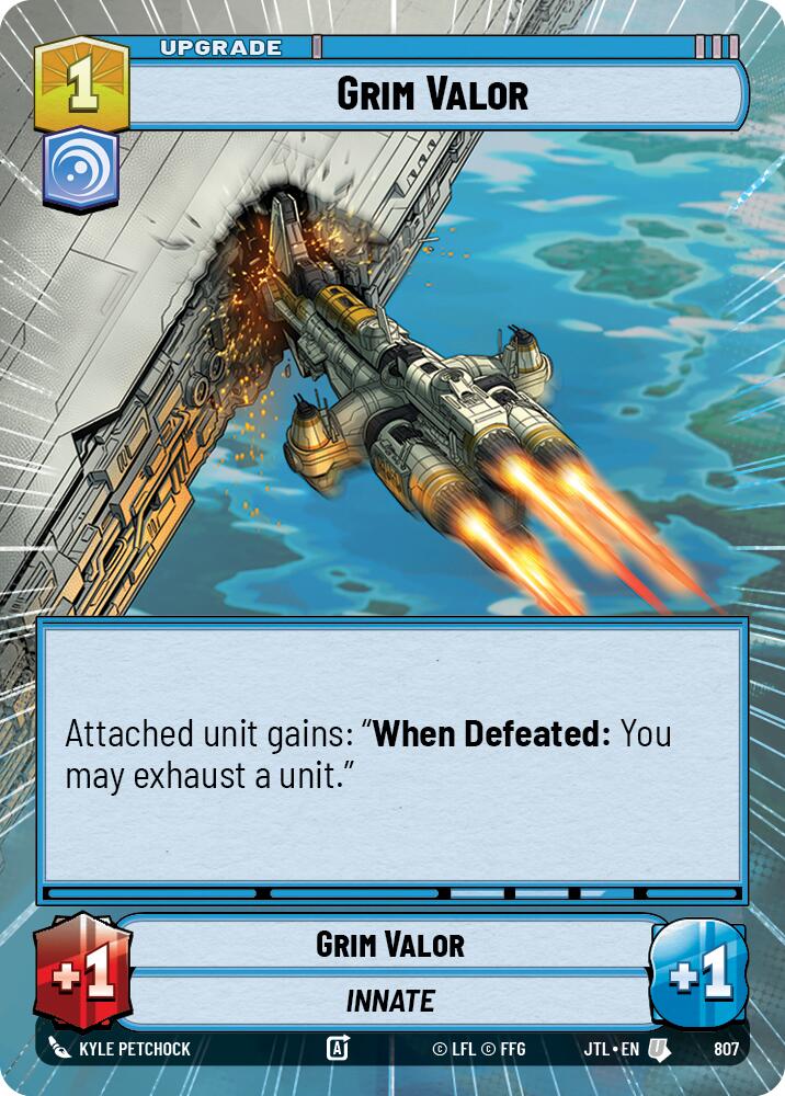 Grim Valor (807) (Hyperspace Foil) (807) [Jump to Lightspeed] | Shuffle n Cut Hobbies & Games