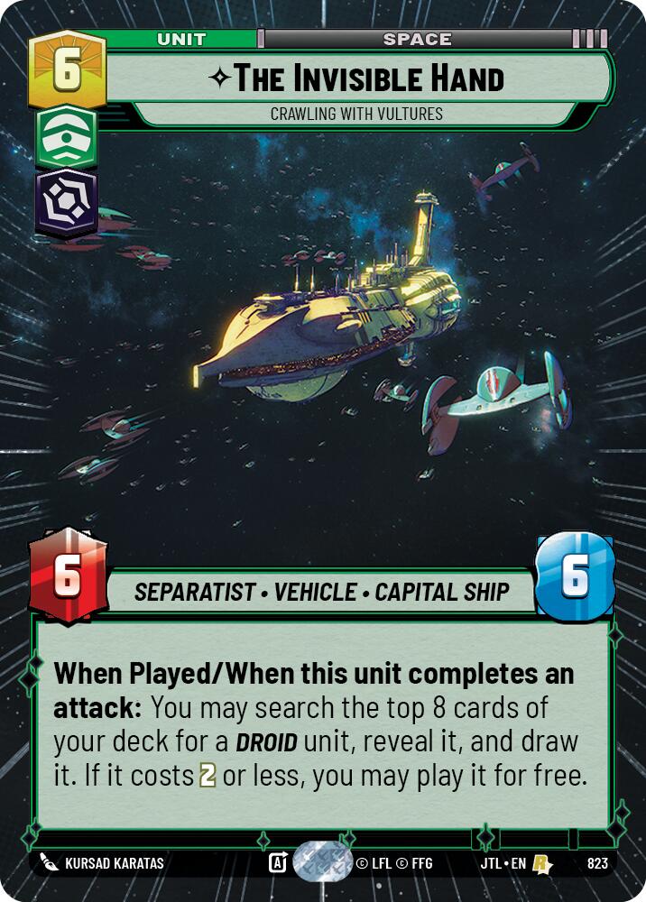 The Invisible Hand - Crawling With Vultures (823) (Hyperspace Foil) (823) [Jump to Lightspeed] | Shuffle n Cut Hobbies & Games