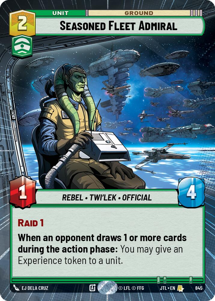 Seasoned Fleet Admiral (845) (Hyperspace Foil) (845) [Jump to Lightspeed] | Shuffle n Cut Hobbies & Games