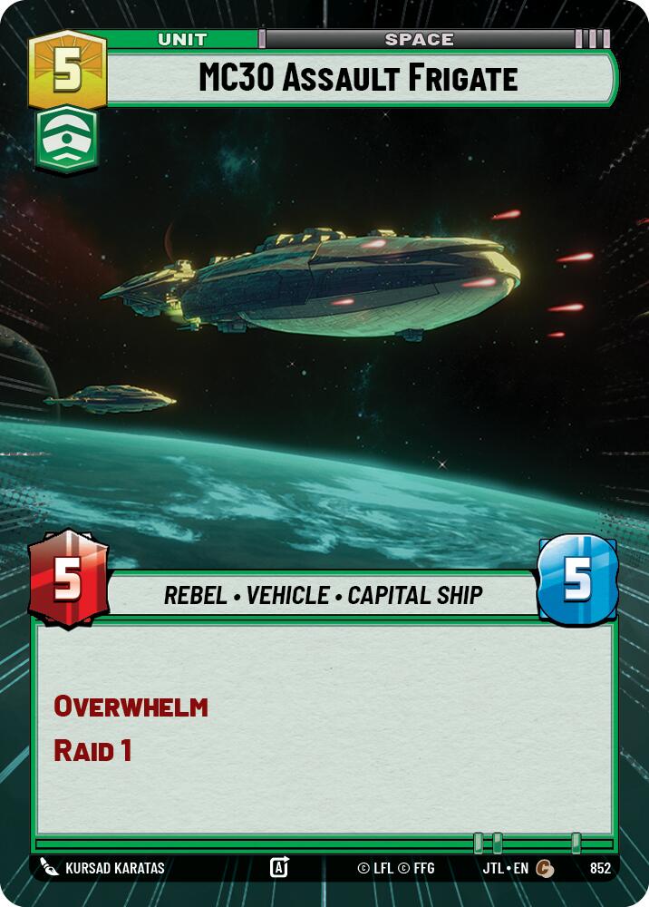MC30 Assault Frigate (852) (Hyperspace Foil) (852) [Jump to Lightspeed] | Shuffle n Cut Hobbies & Games