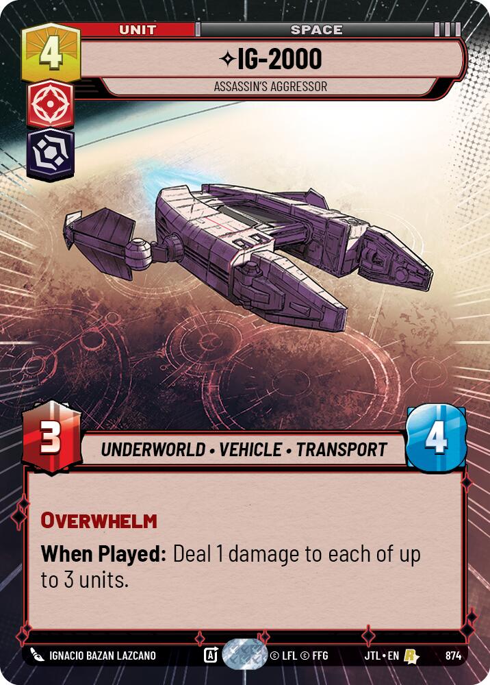 IG-2000 - Assassin's Aggressor (874) (Hyperspace Foil) (874) [Jump to Lightspeed] | Shuffle n Cut Hobbies & Games