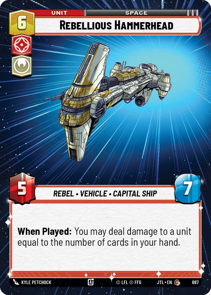 Rebellious Hammerhead (887) (Hyperspace Foil) (887) [Jump to Lightspeed] | Shuffle n Cut Hobbies & Games