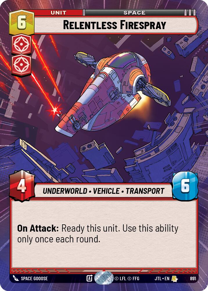 Relentless Firespray (891) (Hyperspace Foil) (891) [Jump to Lightspeed] | Shuffle n Cut Hobbies & Games