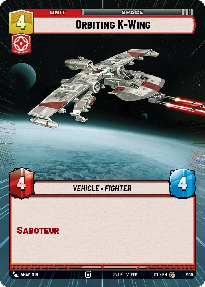 Orbiting K-Wing (900) (Hyperspace Foil) (900) [Jump to Lightspeed] | Shuffle n Cut Hobbies & Games