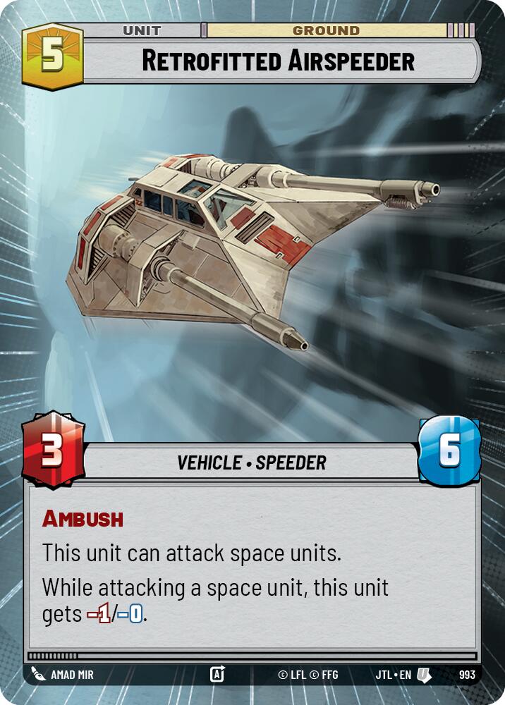 Retrofitted Airspeeder (993) (Hyperspace Foil) (993) [Jump to Lightspeed] | Shuffle n Cut Hobbies & Games