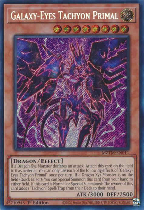 Galaxy-Eyes Tachyon Primal [MZTM-EN011] Secret Rare | Shuffle n Cut Hobbies & Games